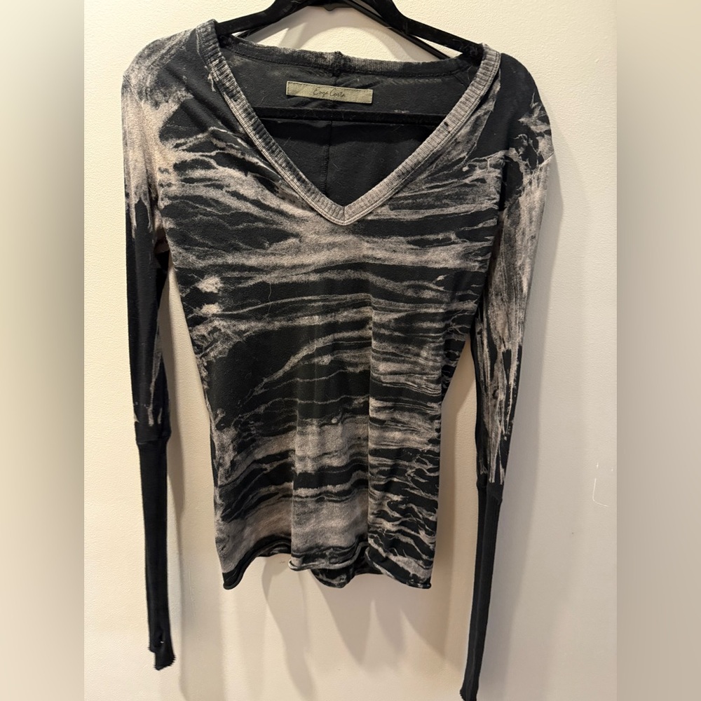 Enza Costa cuffed v neck sweater size M